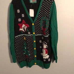 Christmas Sweater Cardigan NWT